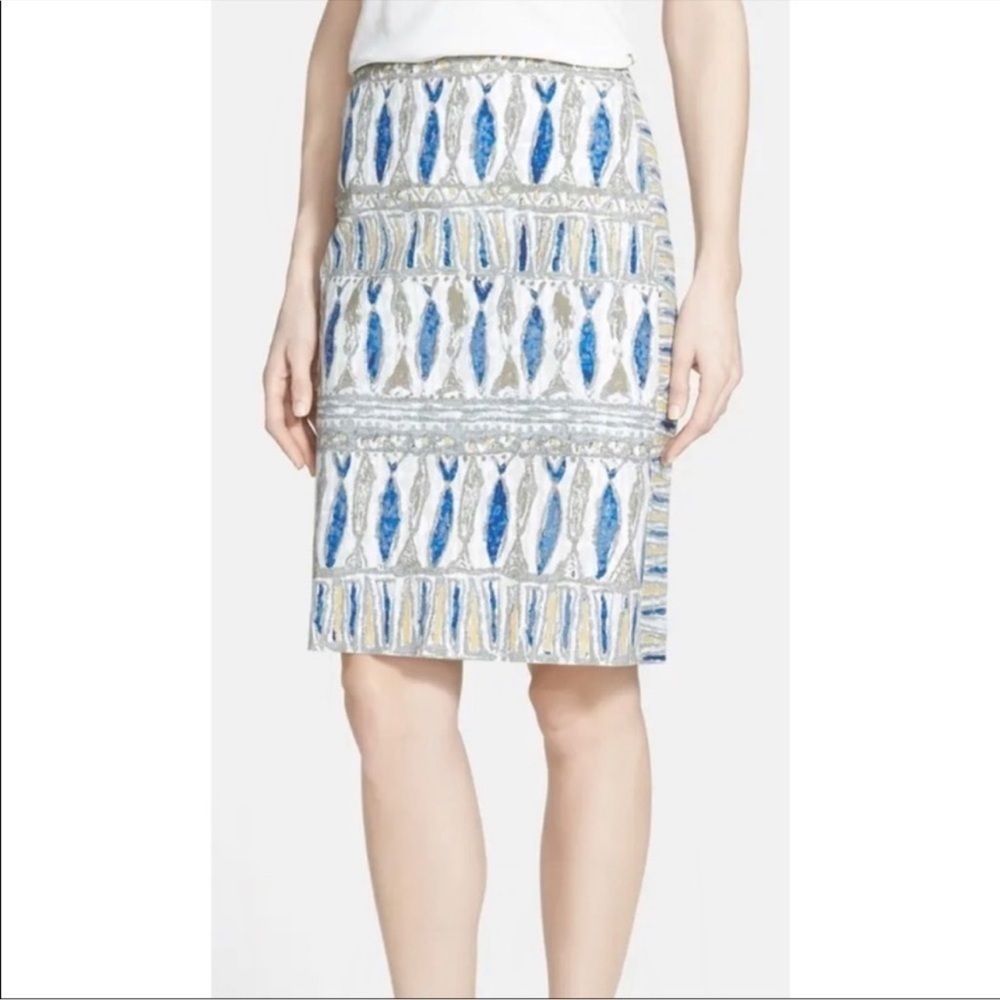 Nic+Zoe Pisces Print Knee Length Skirt Size 4P